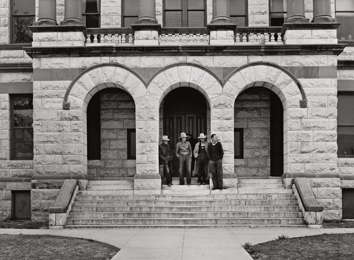 RUSSELL LEE (1903-1986) Entrance to courthouse, Gatesville, Texas * Courthouse, Gatesville, Texas * Old timers in front of courthouse,